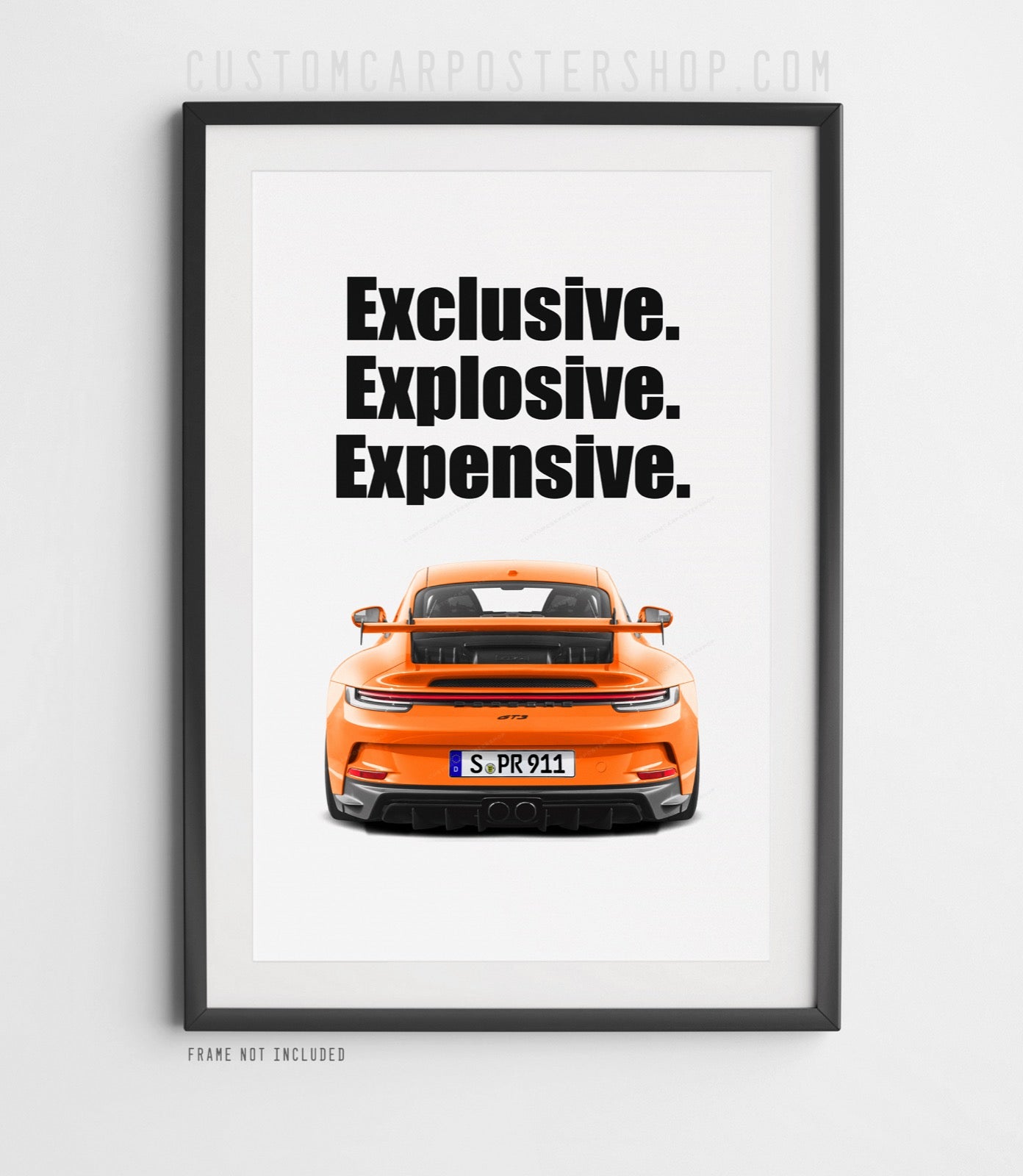 Porsche 992 GT3 Print Ad - Explosive, Exclusive, Expensive