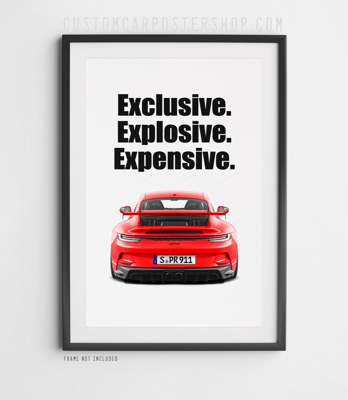 Porsche 992 GT3 Print Ad - Explosive, Exclusive, Expensive