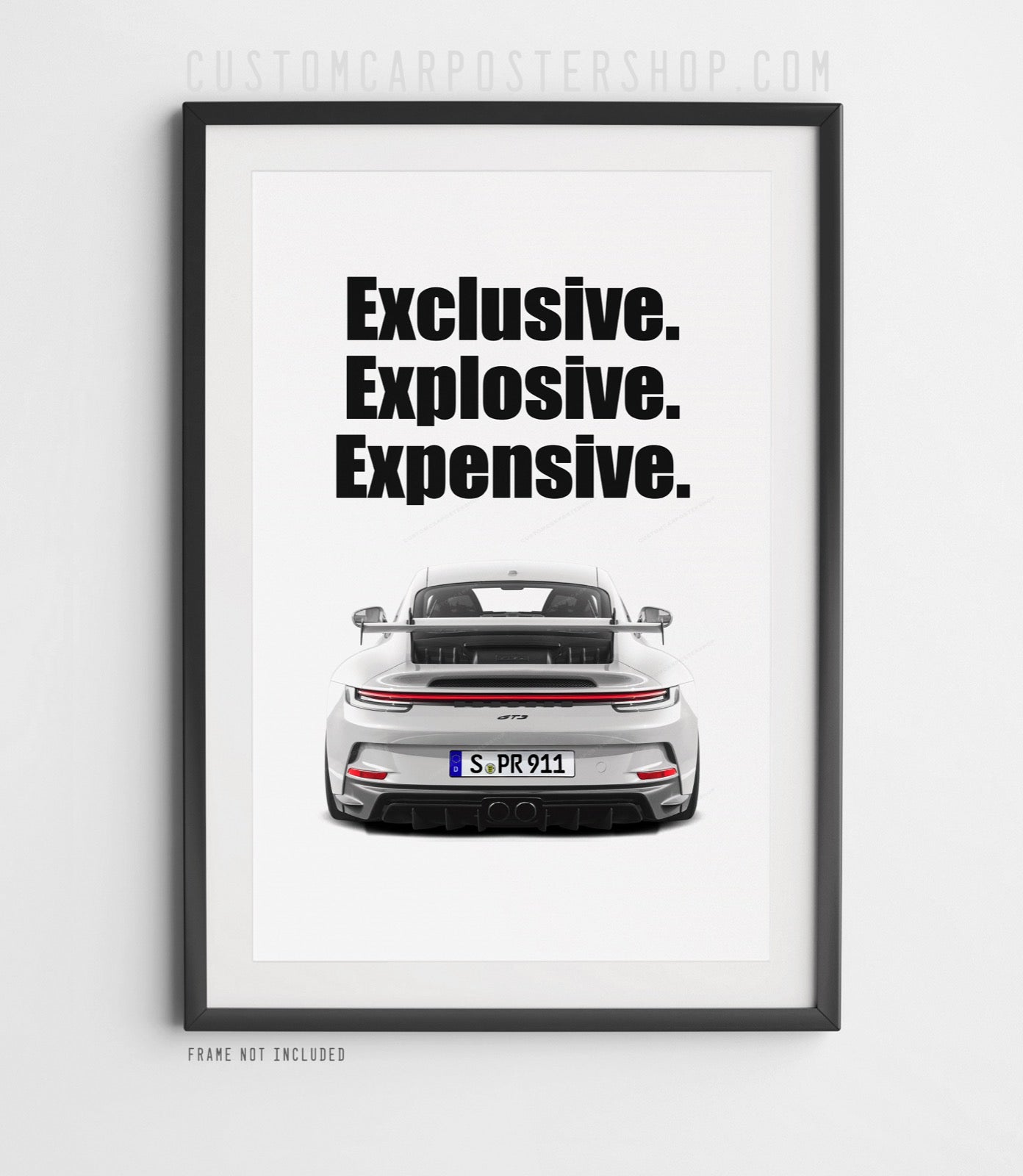 Porsche 992 GT3 Print Ad - Explosive, Exclusive, Expensive