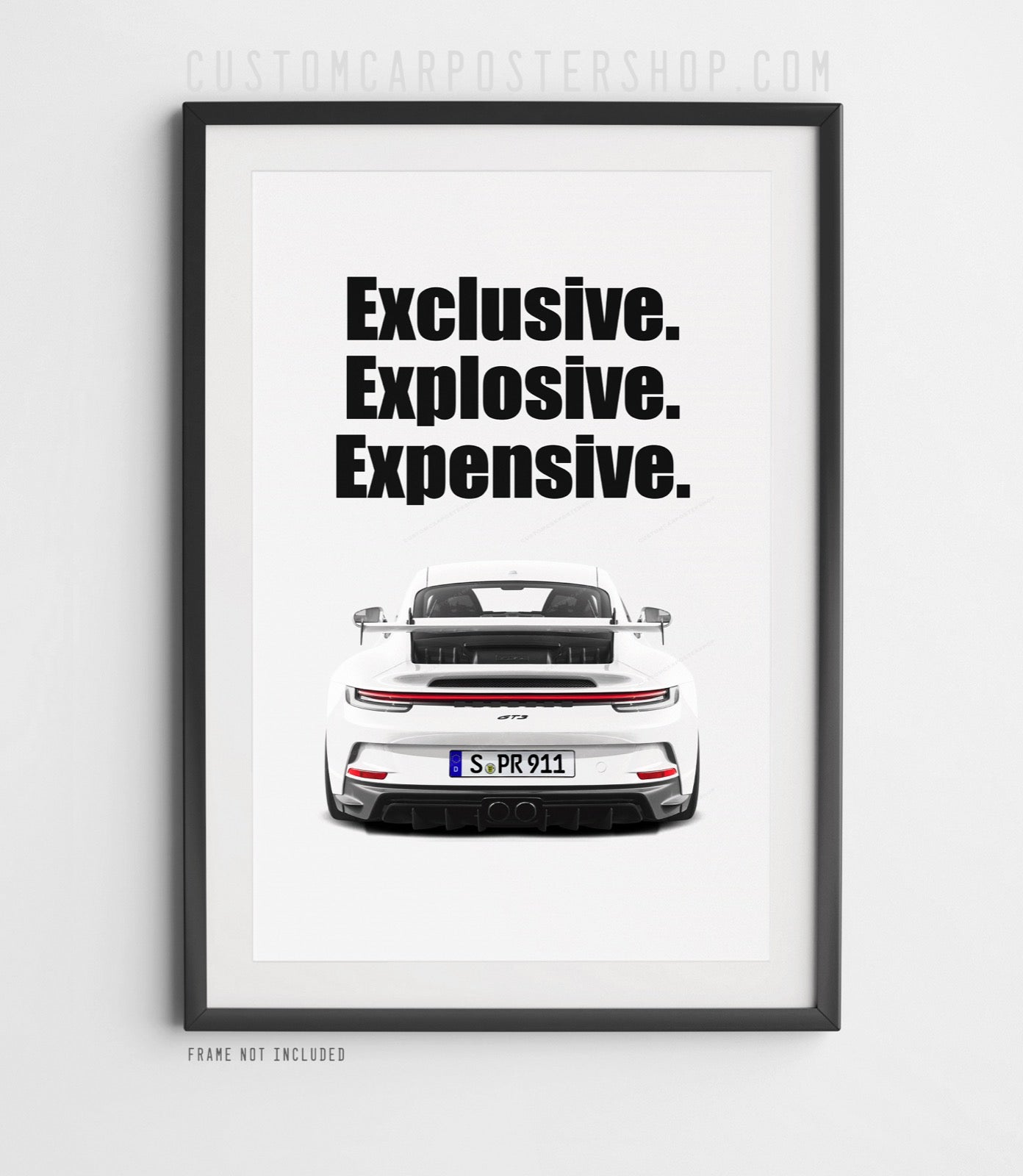 Porsche 992 GT3 Print Ad - Explosive, Exclusive, Expensive