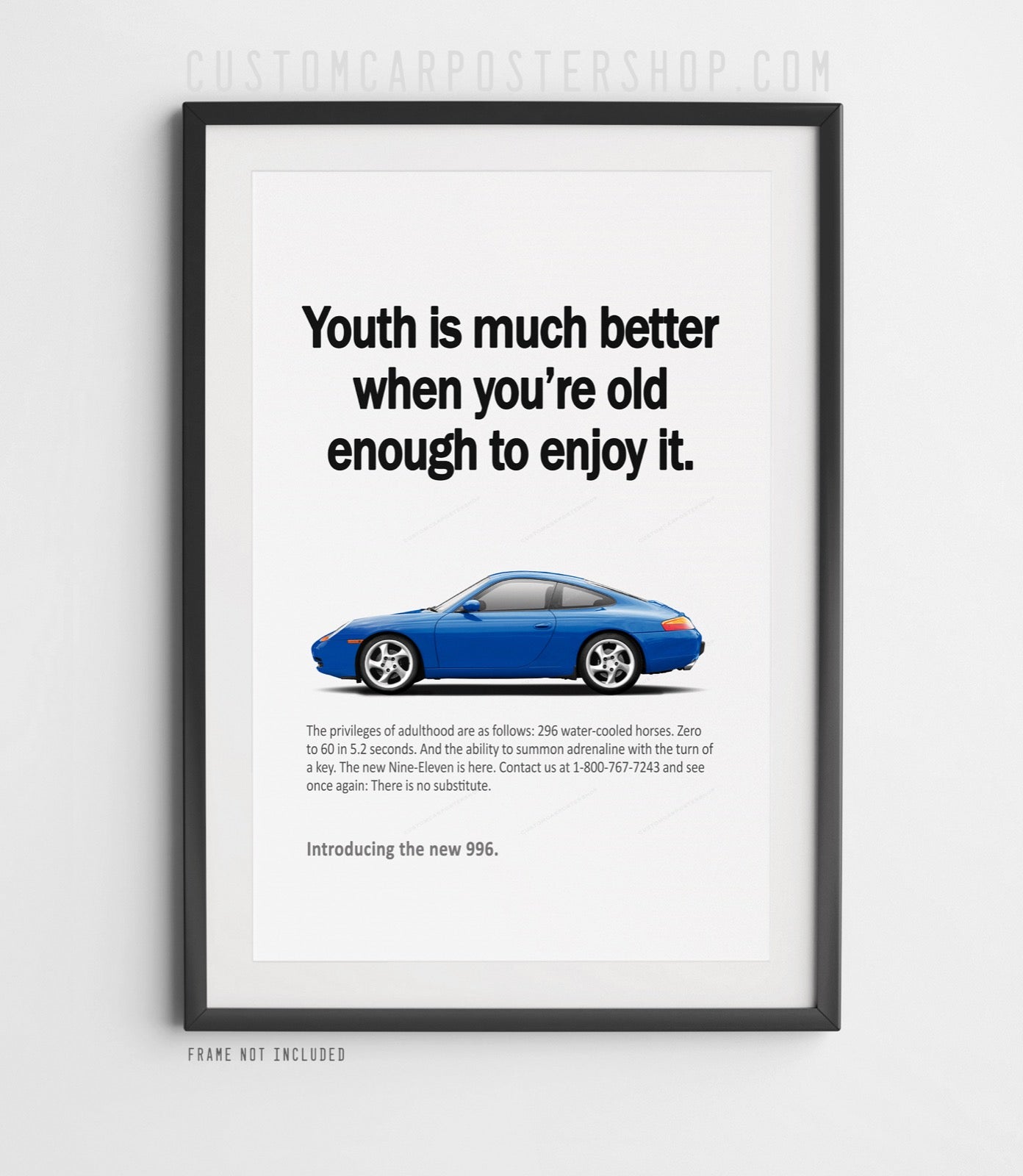 Porsche 996 Carrera Print Ad - Enjoy Youth Framed Print