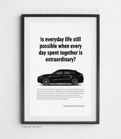 Porsche Cayenne Turbo Coupe (9YB) Print Ad Poster - Everyday Life