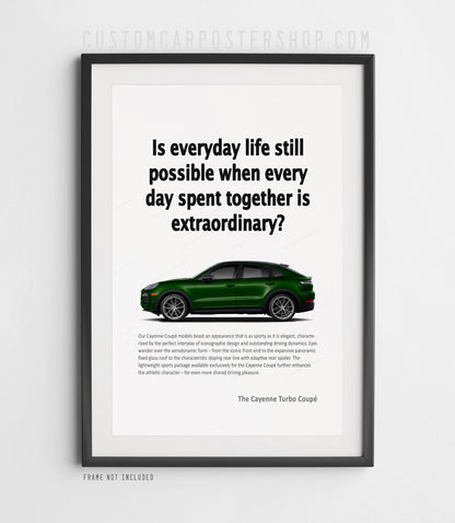 Porsche Cayenne Turbo Coupe (9YB) Print Ad Poster - Everyday Life