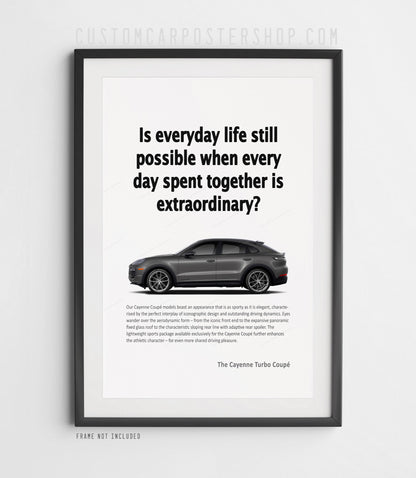 Porsche Cayenne Turbo Coupe (9YB) Print Ad Poster - Everyday Life