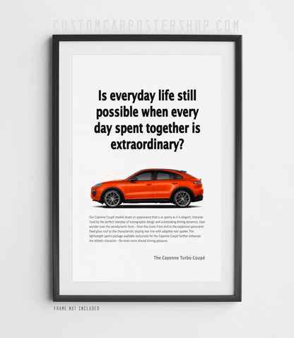 Porsche Cayenne Turbo Coupe (9YB) Print Ad Poster - Everyday Life