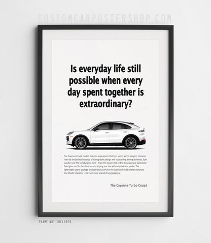 Porsche Cayenne Turbo Coupe (9YB) Print Ad Poster - Everyday Life