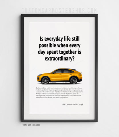 Porsche Cayenne Turbo Coupe (9YB) Print Ad Poster - Everyday Life