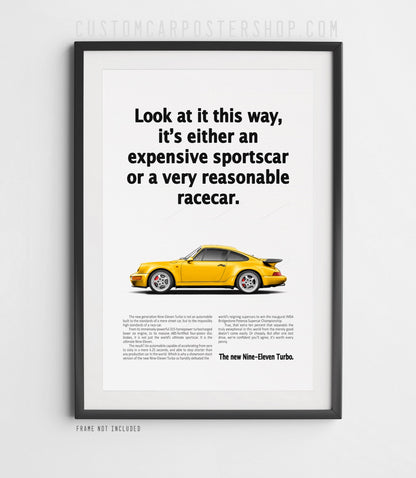 Porsche 964 Turbo Vintage Ad - Reasonable Racecar