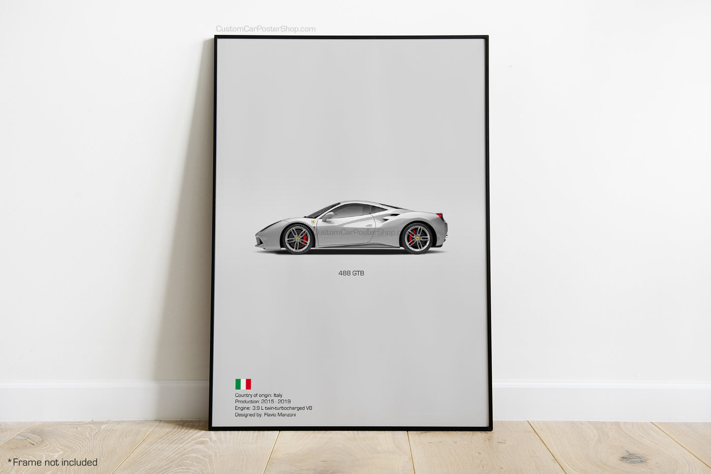 Ferrari 488 GTB Poster - Wall Decor Wall Art