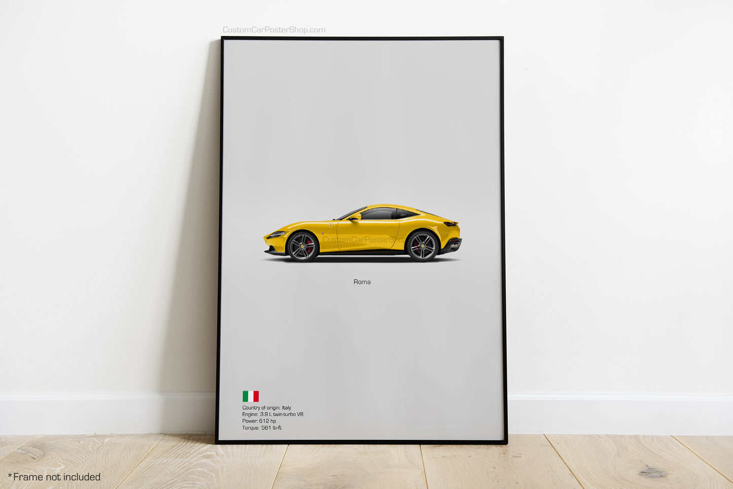 Ferrari Roma Poster - Minimalistic Wall Art
