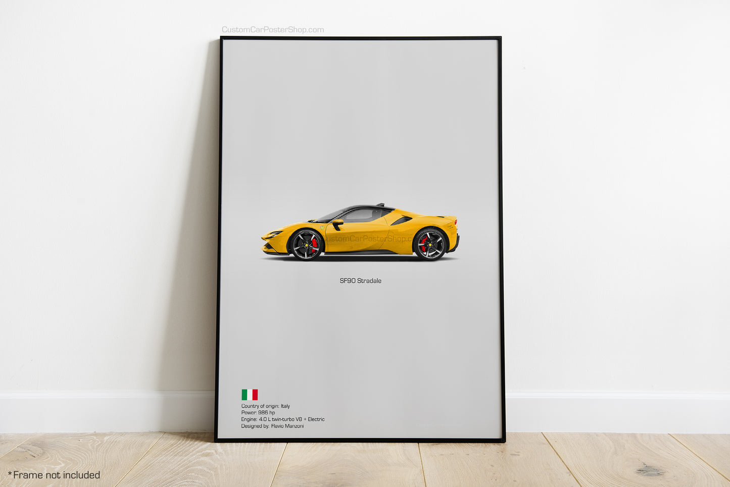 Ferrari SF90 Stradale Poster - Minimalistic Wall Art