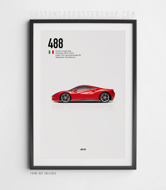 Ferrari 488 GTB Poster