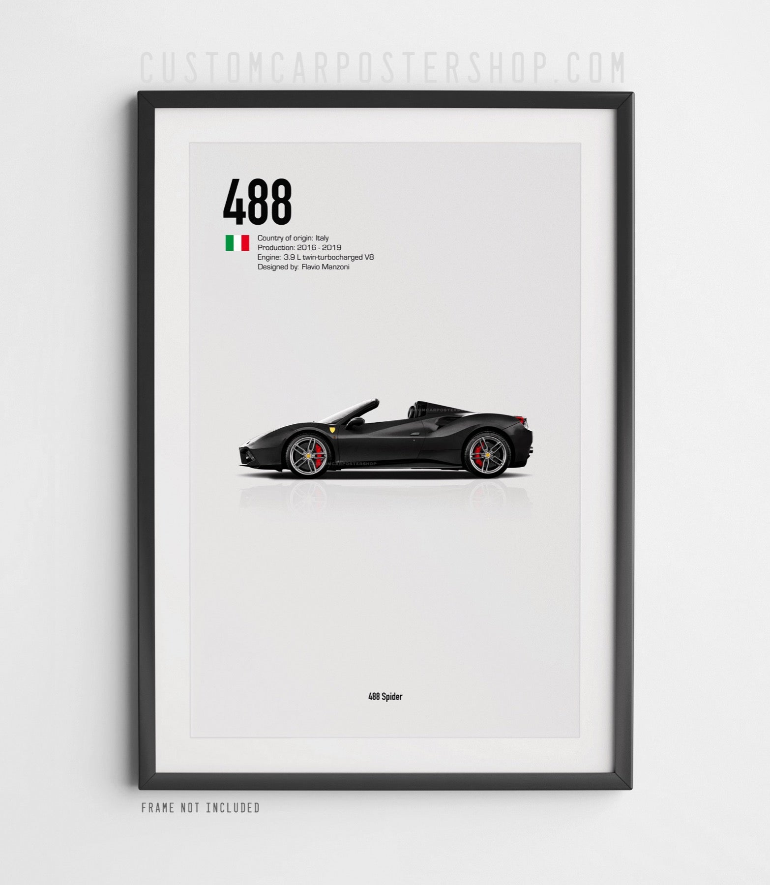 Ferrari 488 Spider Poster