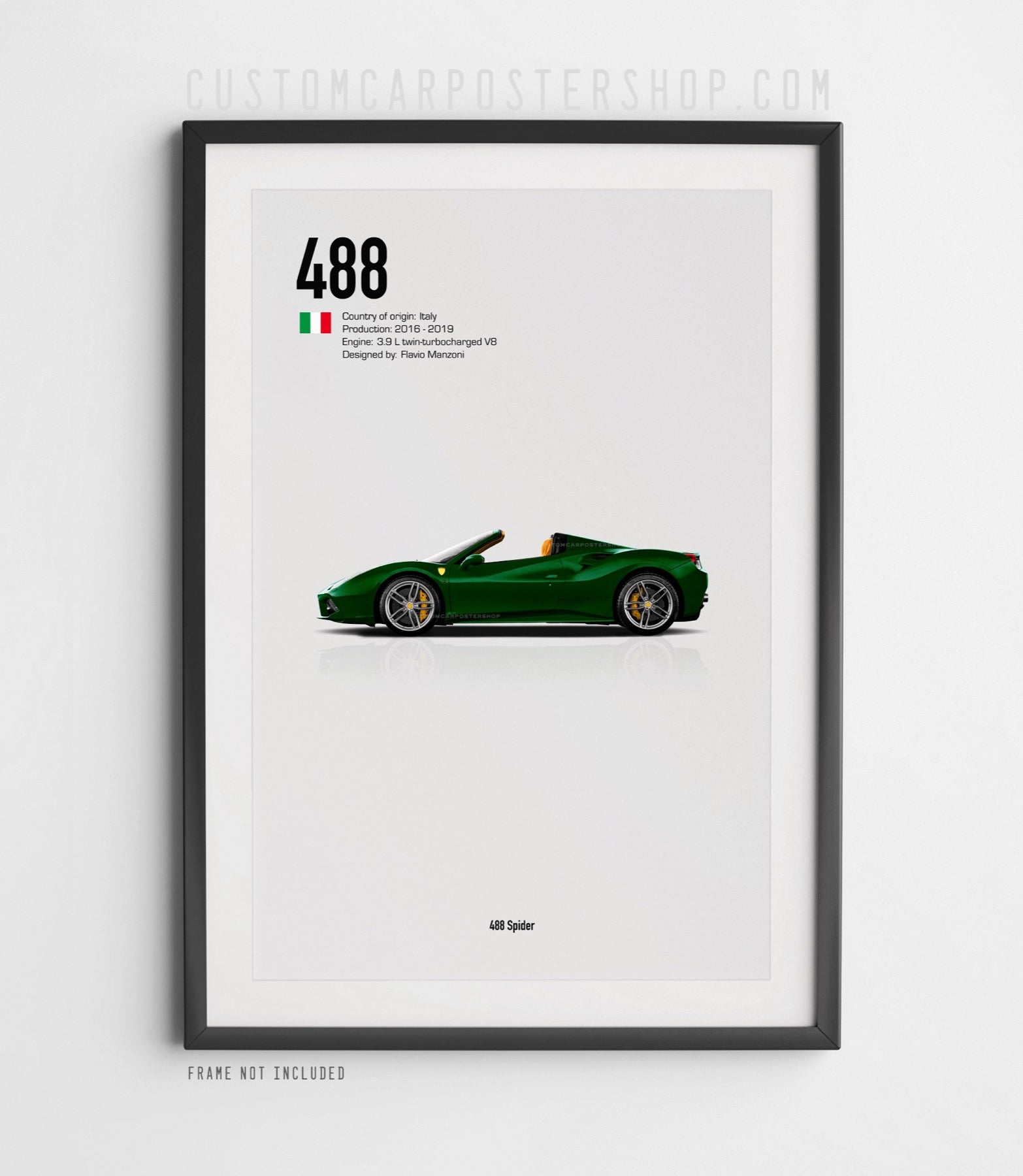 Ferrari 488 Spider Poster