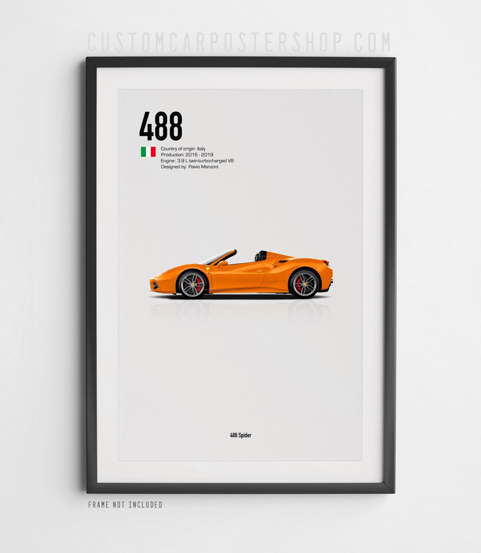 Ferrari 488 Spider Poster