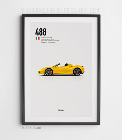 Ferrari 488 Spider Poster