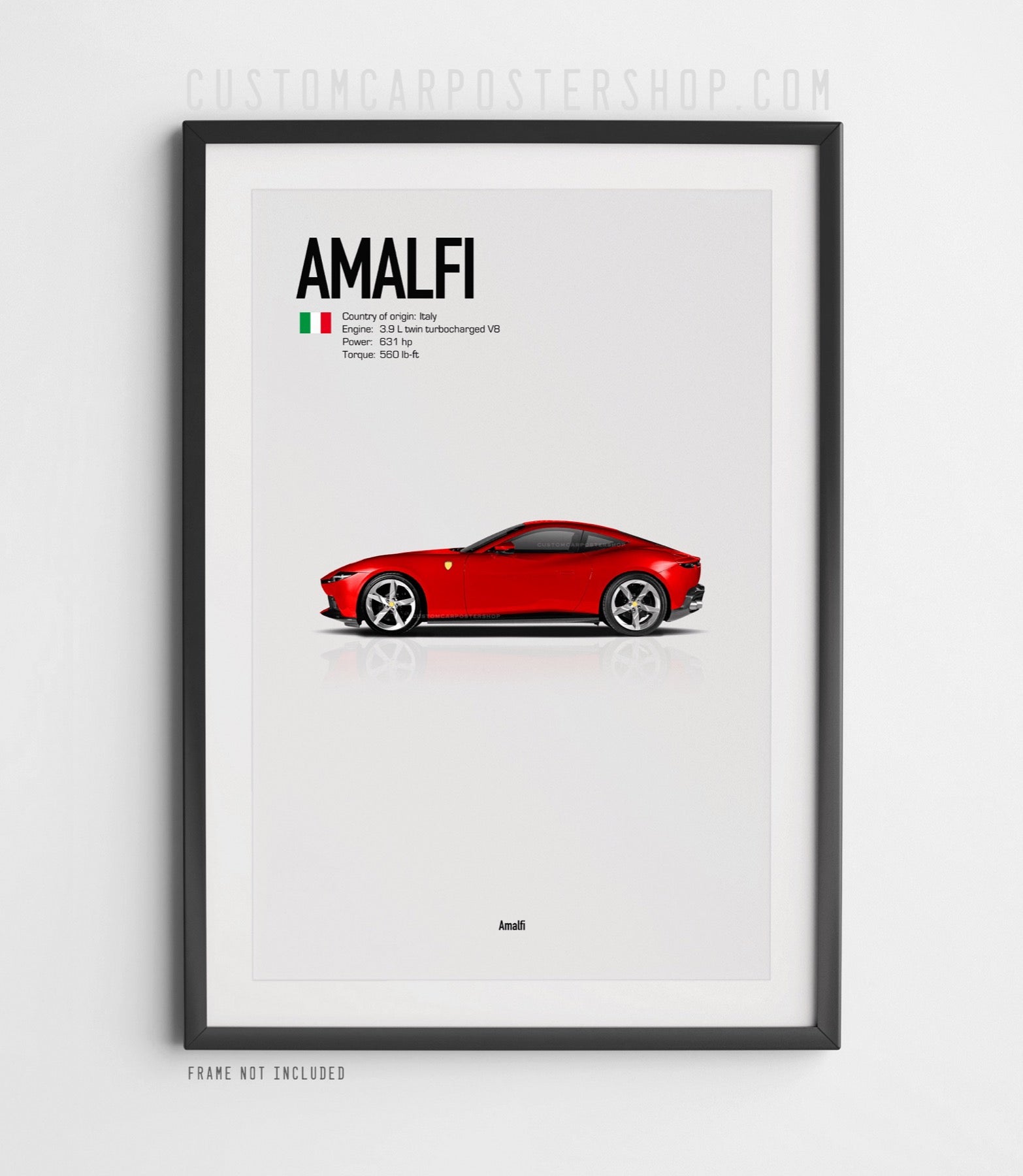 Ferrari Amalfi 2026 poster modern Ferrari supercar luxury automotive wall art print