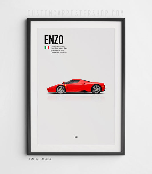 Red Ferrari Enzo Poster Framed Art