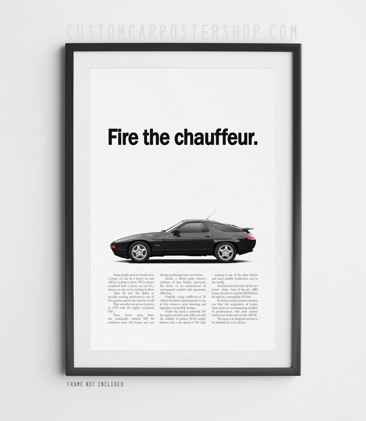 Porsche 928 S4 Retro Print Ad - Fire the Chauffeur