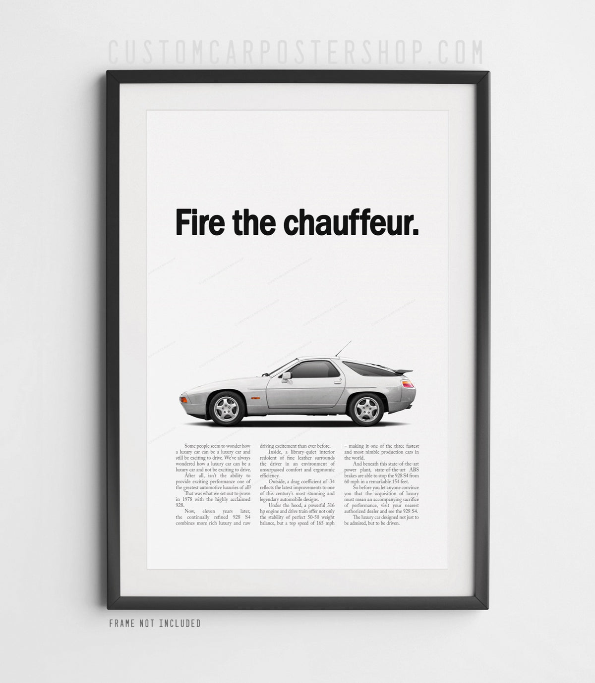 Porsche 928 S4 Retro Print Ad - Fire the Chauffeur