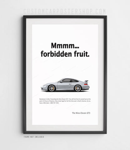 Porsche 996.2 911 GT3 Remastered Print Ad - Forbidden Fruit