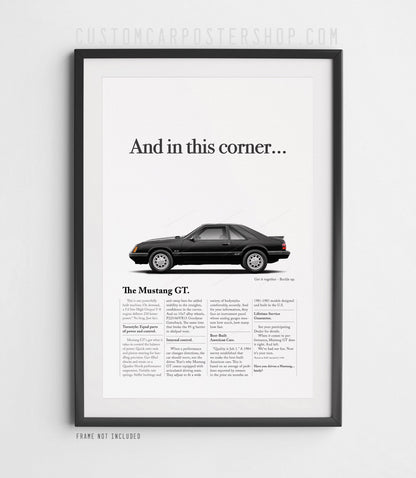 Ford Mustang GT Fox Body Classic Print Ad - And In This Corner