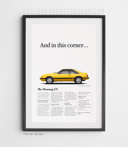 Ford Mustang GT Fox Body Classic Print Ad - And In This Corner