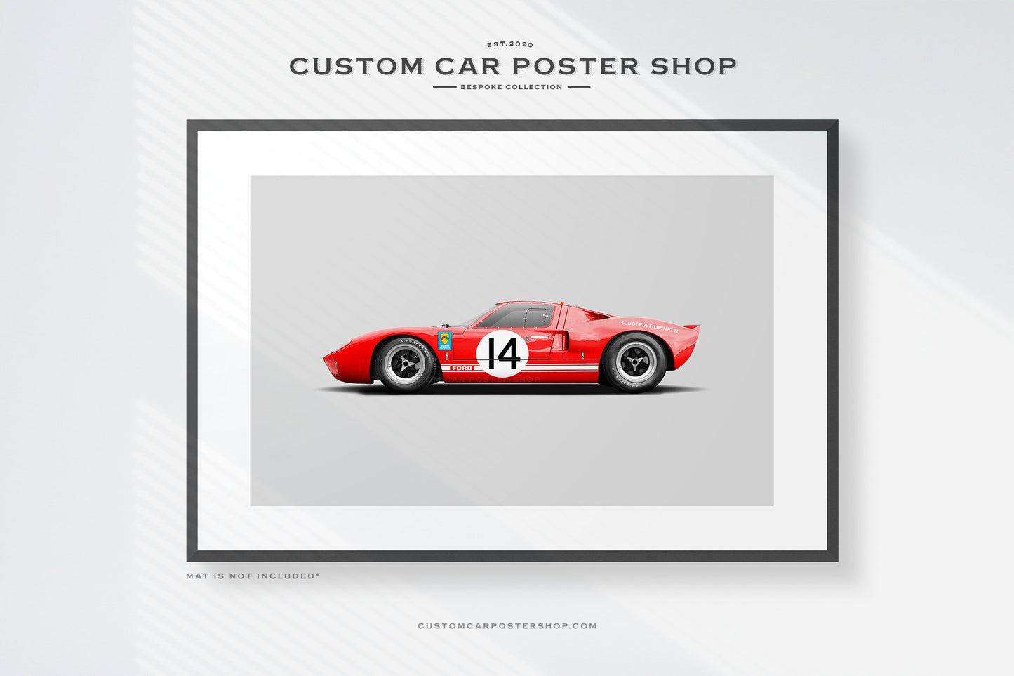 Scuderia Filipinetti Ford GT40 P/1040 - 16x20" Framed Print (Commissioned)