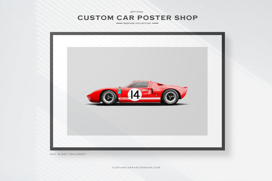 Scuderia Filipinetti Ford GT40 P/1040 - 16x20" Framed Print (Commissioned)