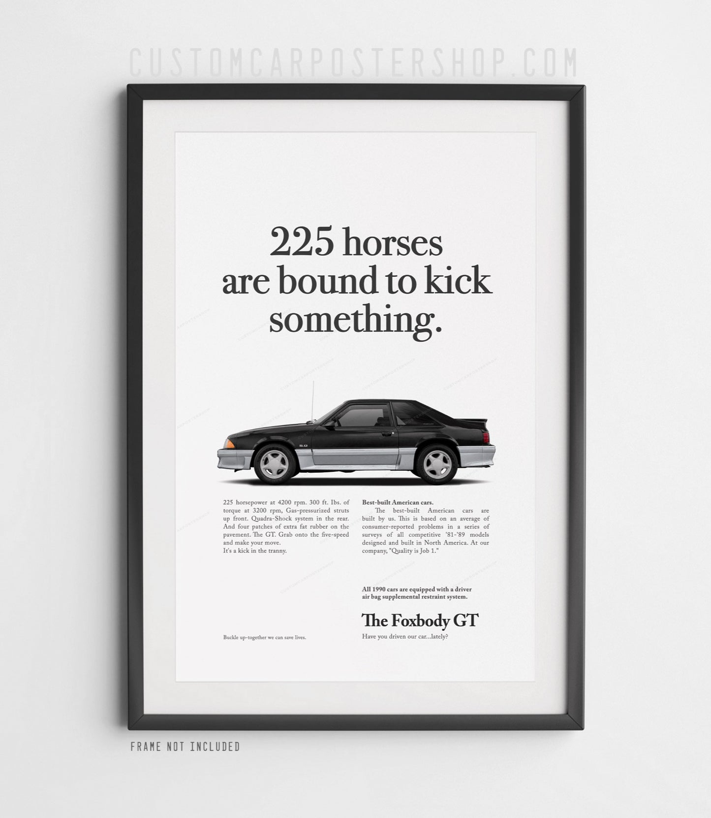 Ford Mustang GT 5.0 Fox Body Classic Print Ad - Kick Something