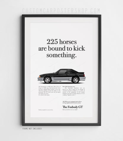 Ford Mustang GT 5.0 Fox Body Classic Print Ad - Kick Something