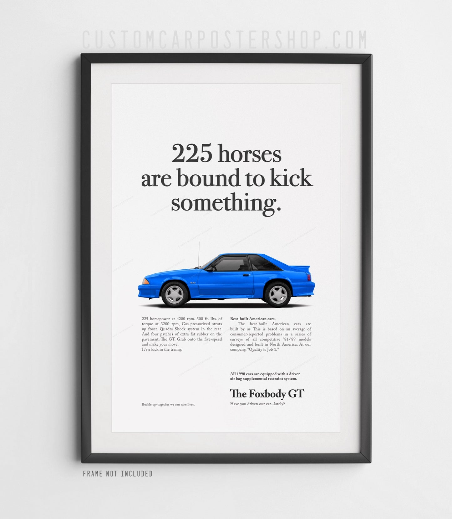 Ford Mustang GT 5.0 Fox Body Classic Print Ad - Kick Something