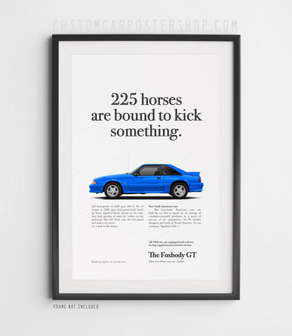 Ford Mustang GT 5.0 Fox Body Classic Print Ad - Kick Something