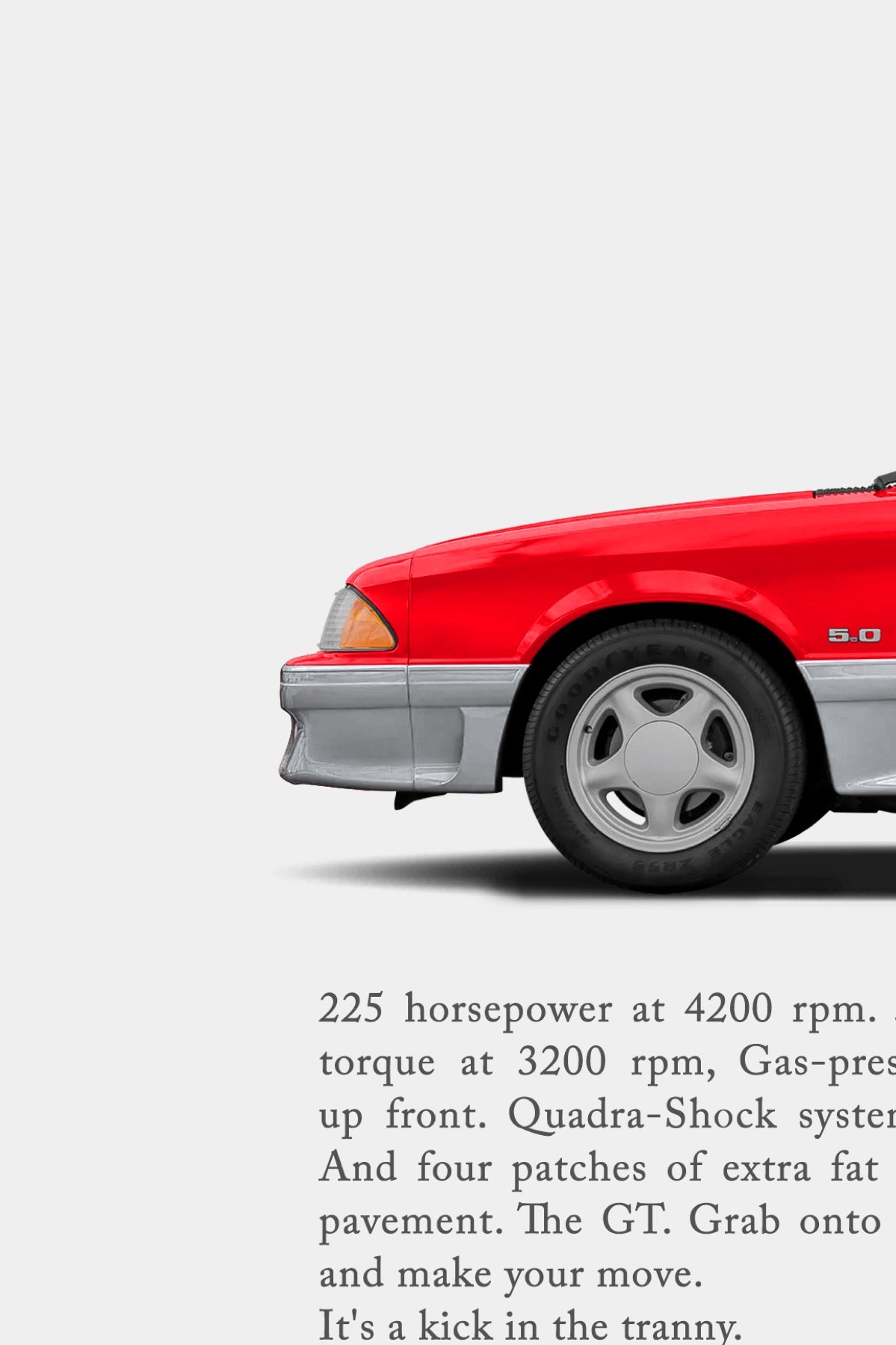 Ford Mustang GT 5.0 Fox Body Classic Print Ad - Kick Something