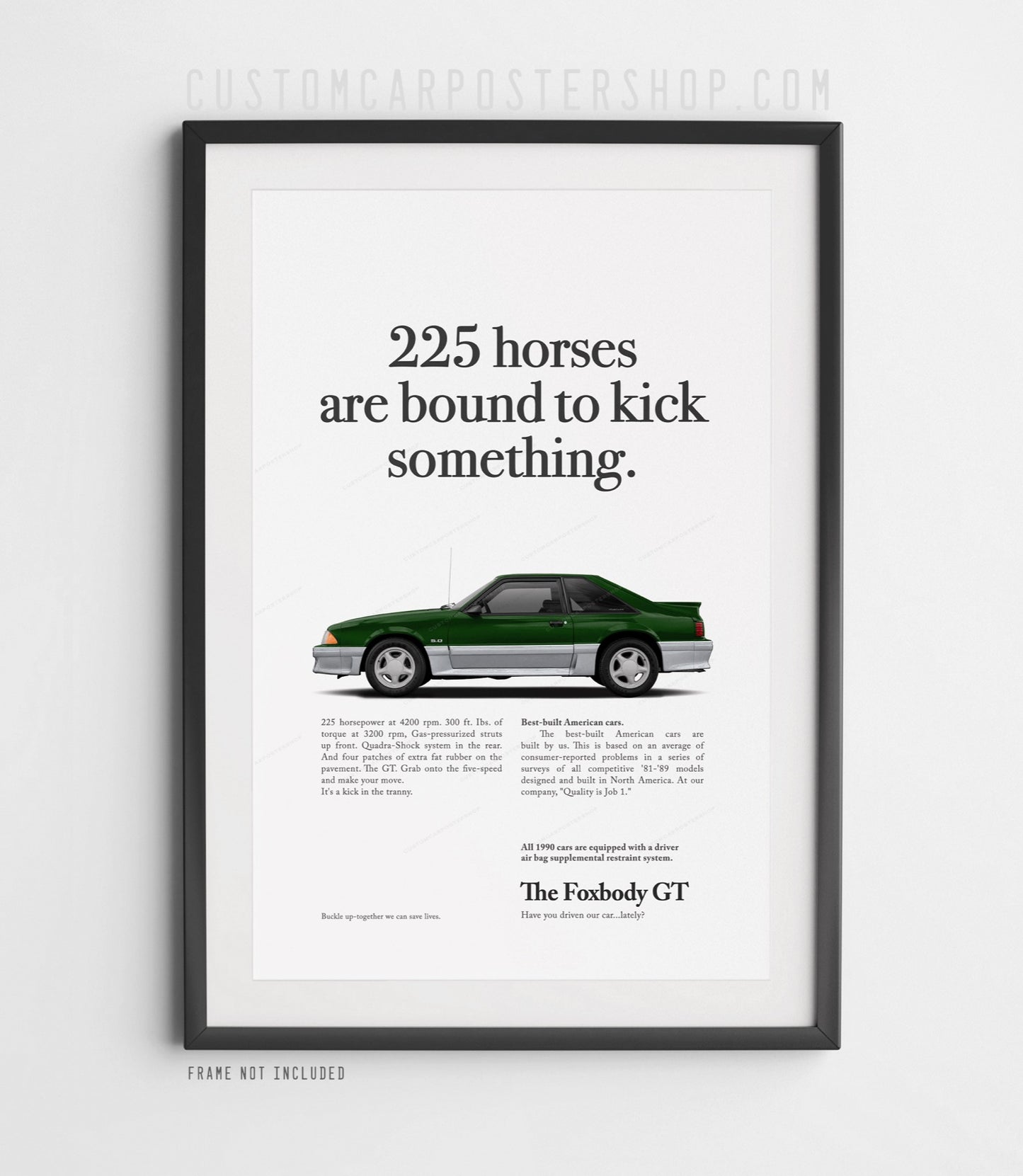 Ford Mustang GT 5.0 Fox Body Classic Print Ad - Kick Something