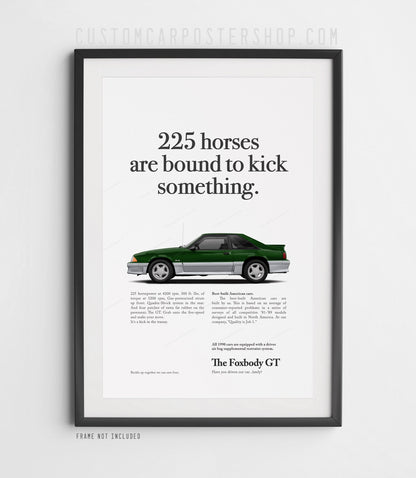 Ford Mustang GT 5.0 Fox Body Classic Print Ad - Kick Something