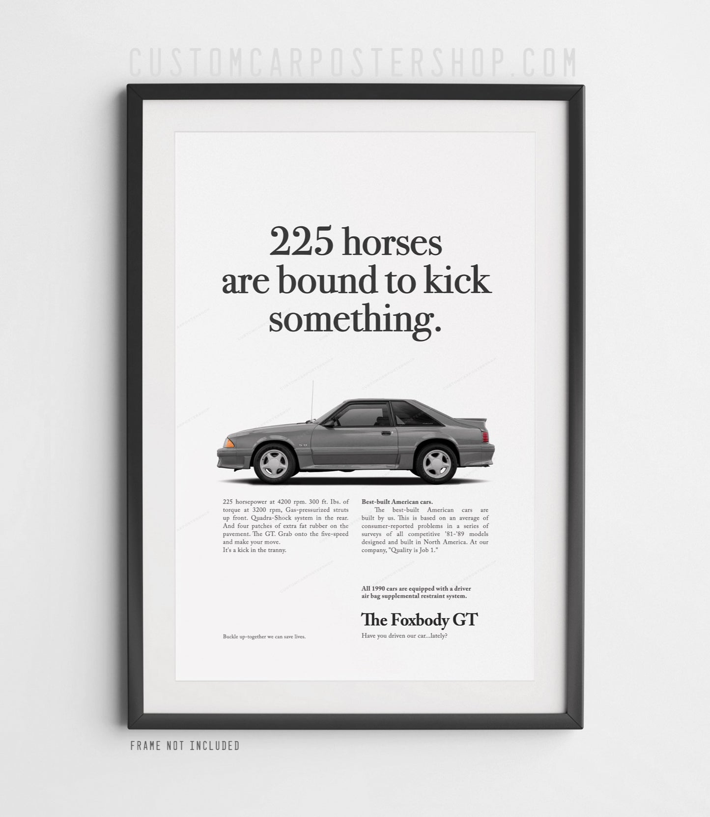 Ford Mustang GT 5.0 Fox Body Classic Print Ad - Kick Something