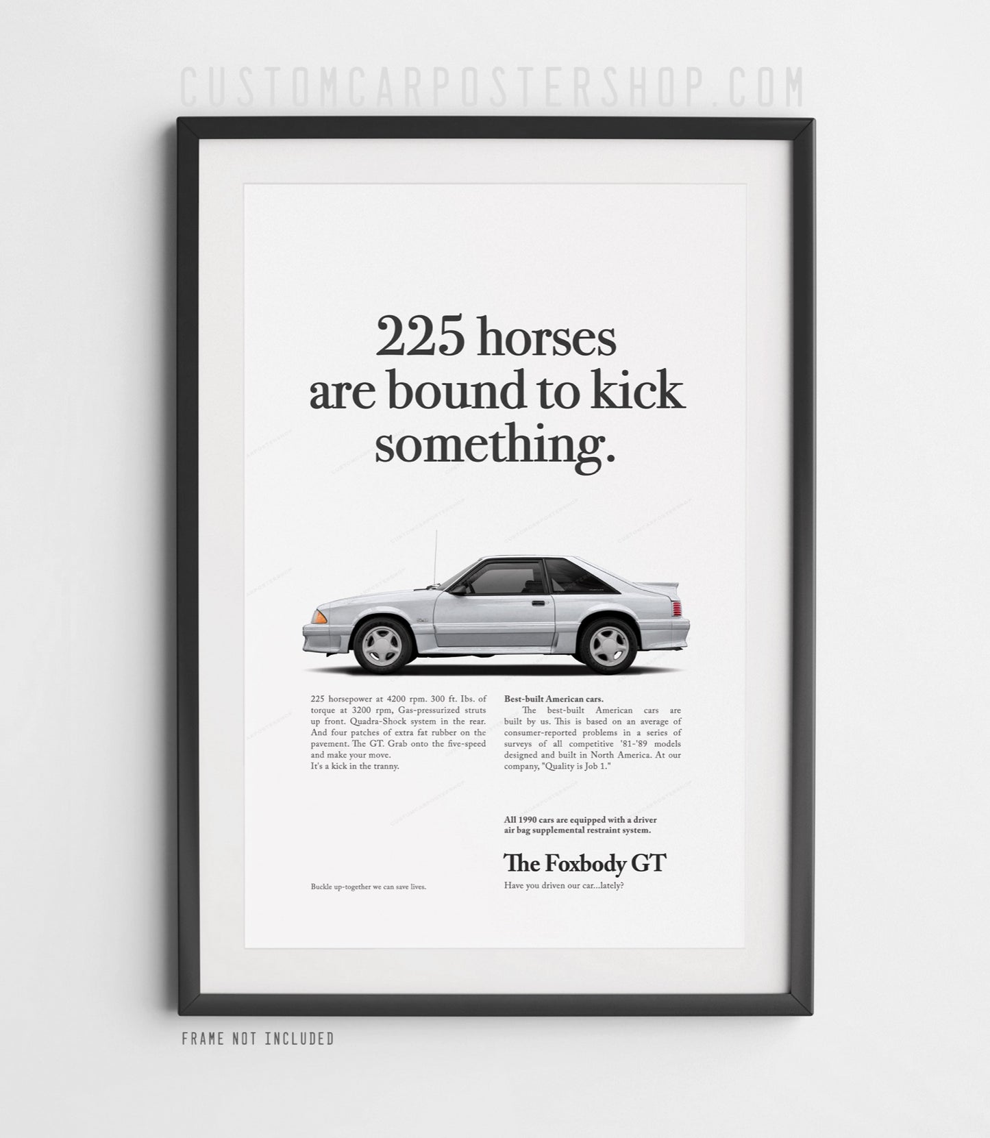 Ford Mustang GT 5.0 Fox Body Classic Print Ad - Kick Something