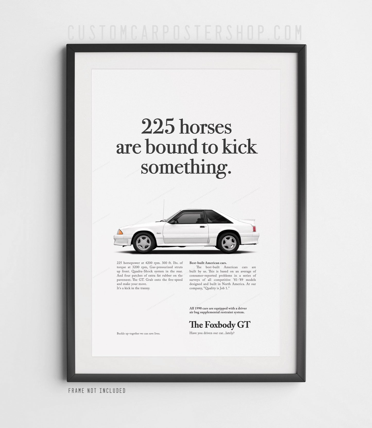 Ford Mustang GT 5.0 Fox Body Classic Print Ad - Kick Something