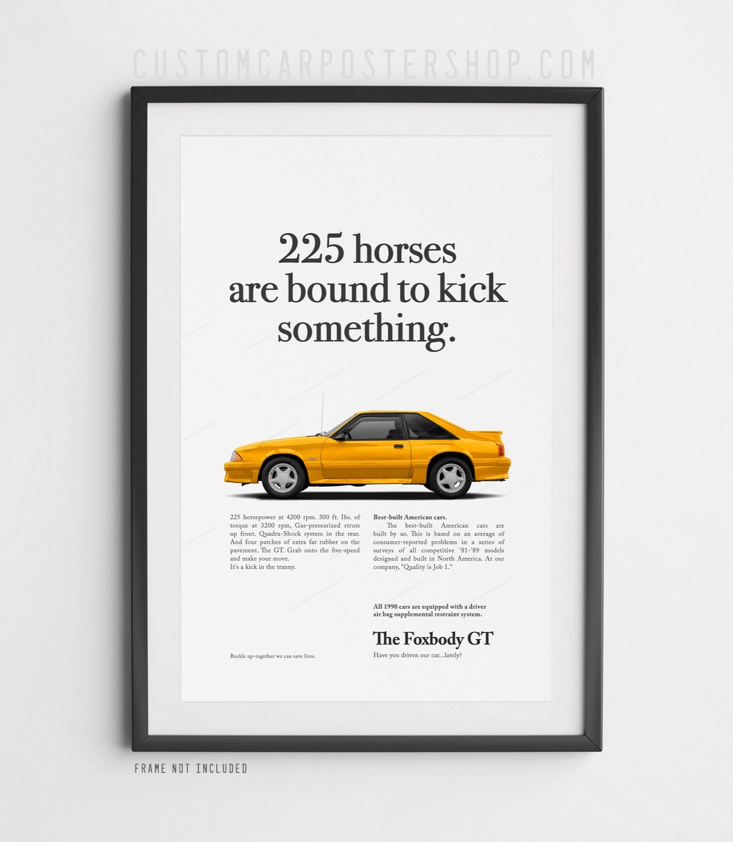 Ford Mustang GT 5.0 Fox Body Classic Print Ad - Kick Something