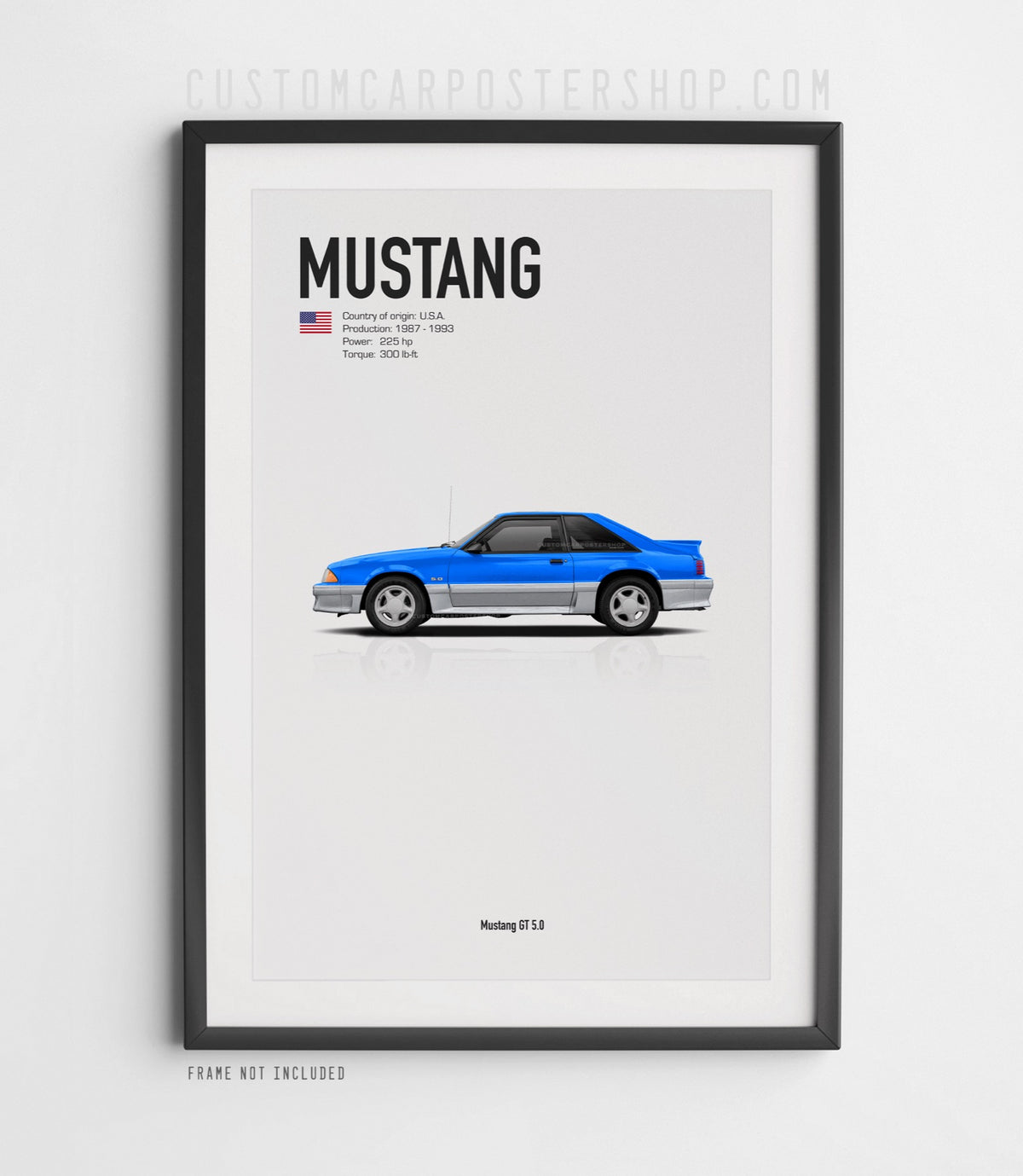 Ford Mustang GT 5.0 Fox Body 3rd Gen Poster