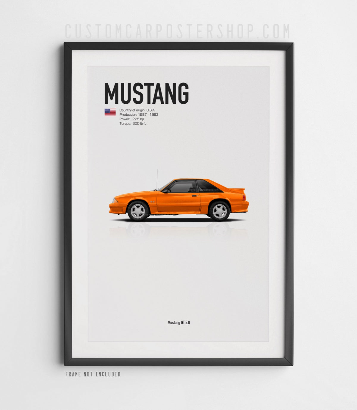 Ford Mustang GT 5.0 Fox Body 3rd Gen Poster