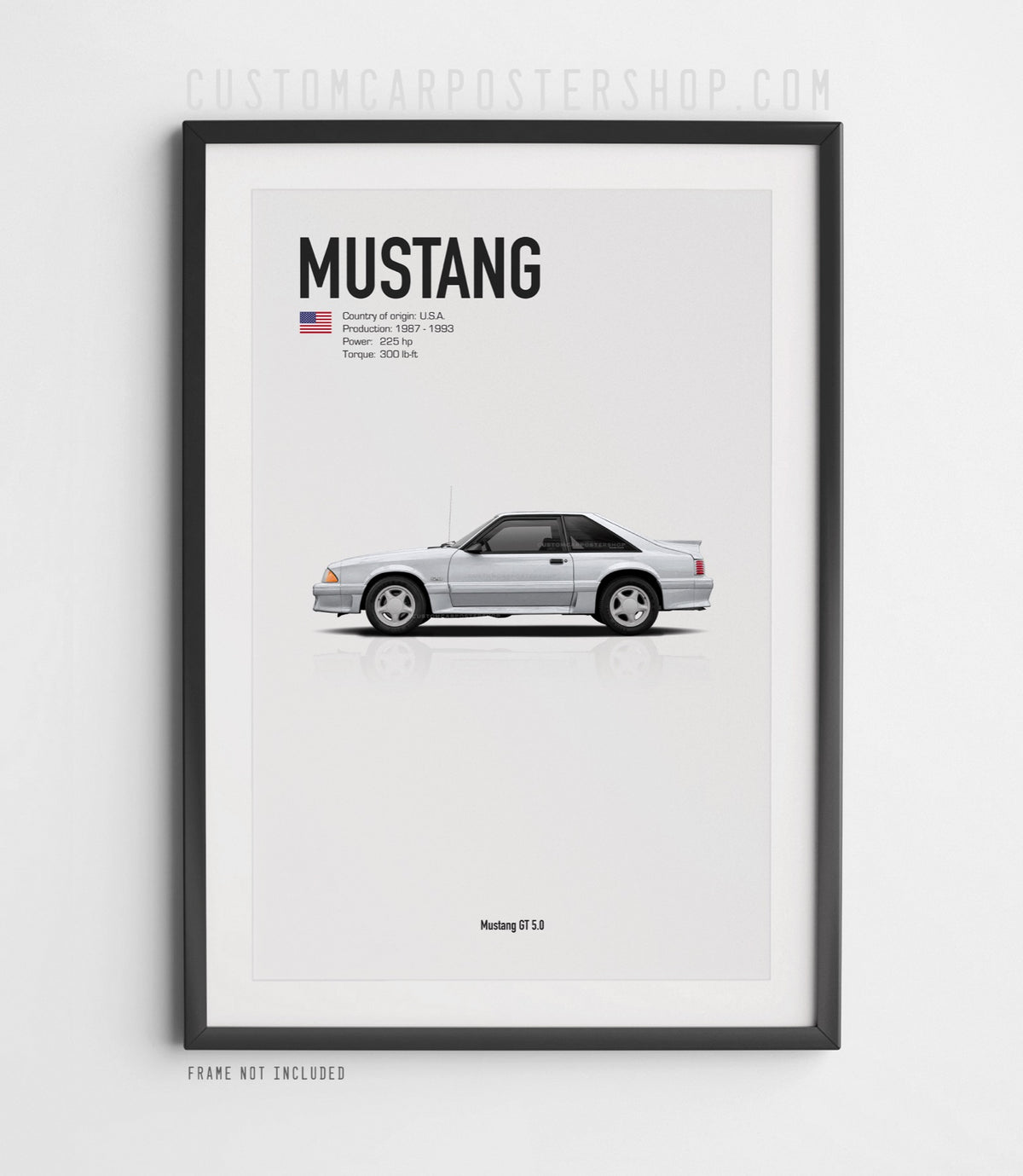 Ford Mustang GT 5.0 Fox Body 3rd Gen Poster