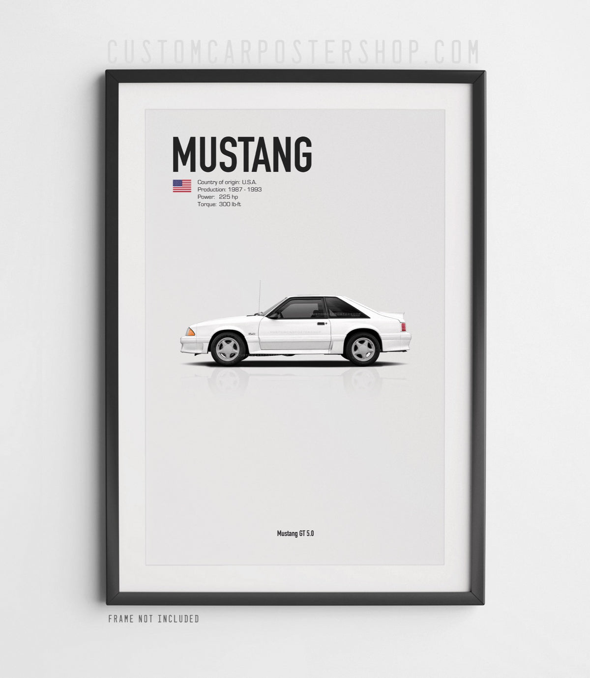 Ford Mustang GT 5.0 Fox Body 3rd Gen Poster