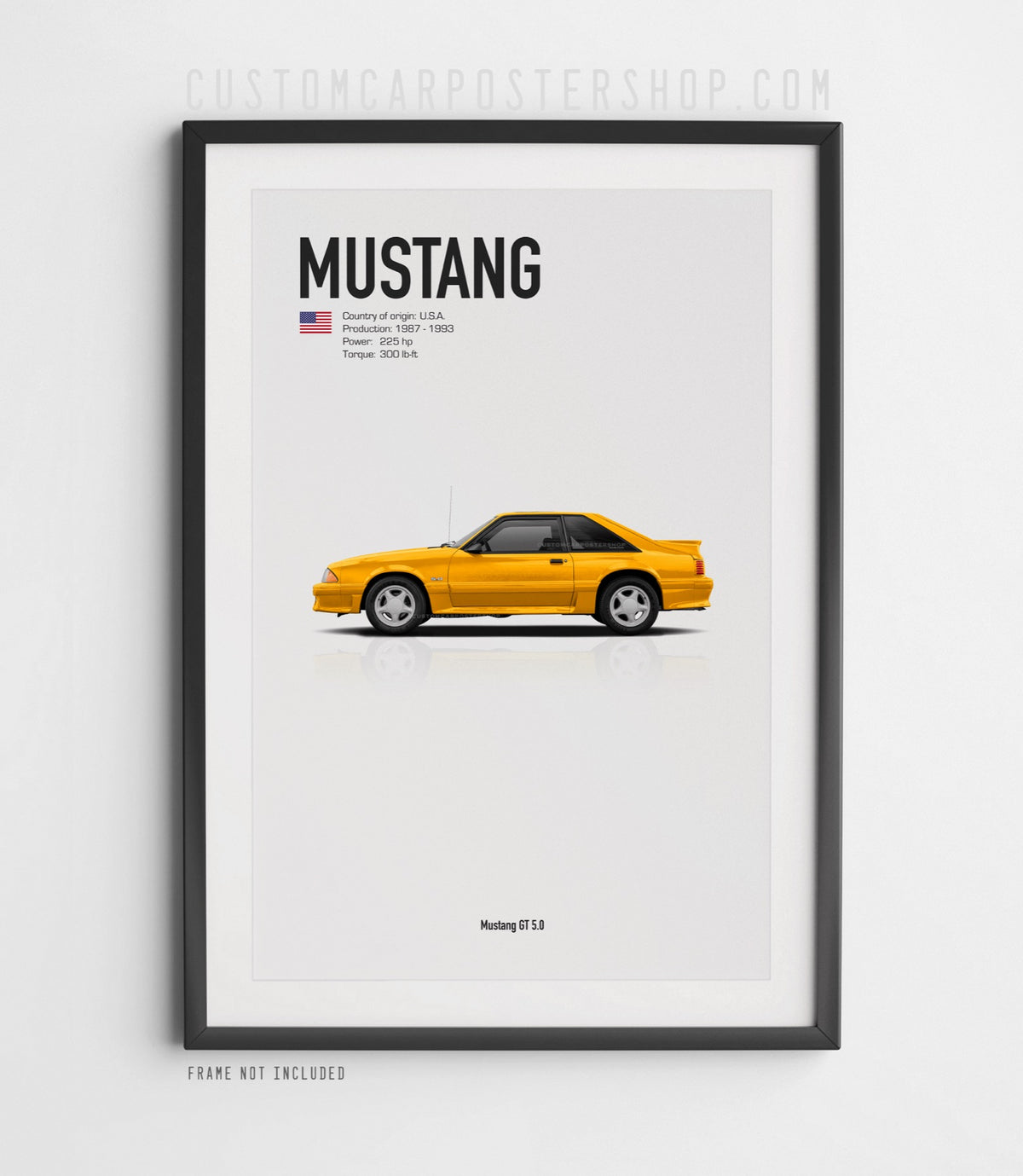 Ford Mustang GT 5.0 Fox Body 3rd Gen Poster