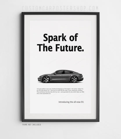 Porsche Taycan Vintage Ad - Spark of Future