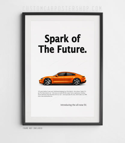 Porsche Taycan Vintage Ad - Spark of Future