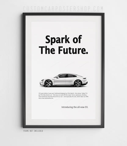 Porsche Taycan Vintage Ad - Spark of Future