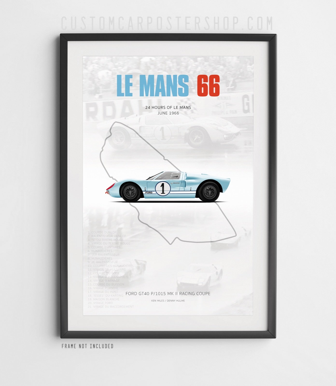 Ford GT40 LeMans Ken Miles Poster