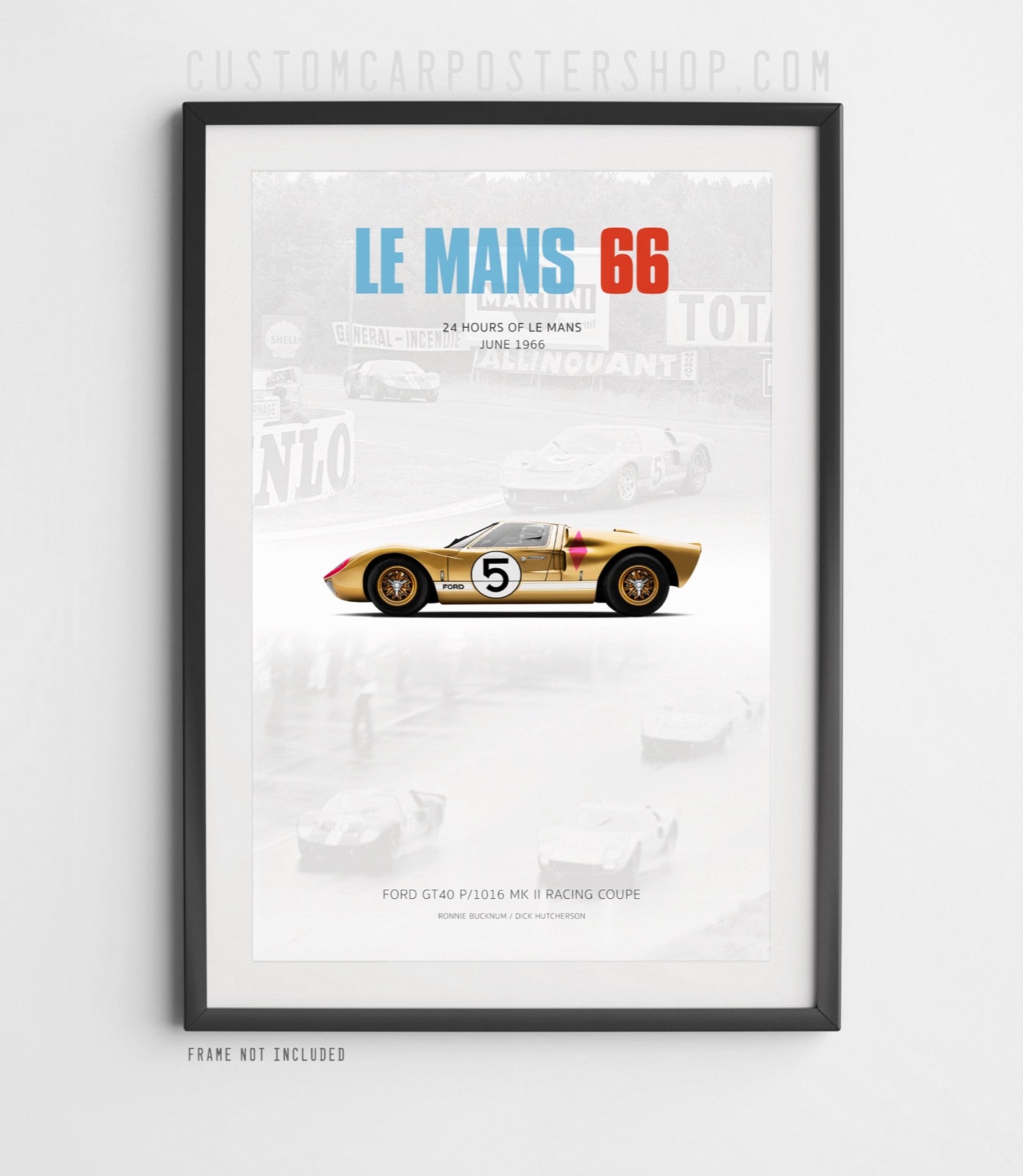 1966 Le Mans Ford GT40 Mk.II Tribute Poster